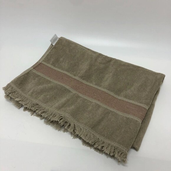 HERMES fringe Yachting logo Beach towel cotton Gray Based - Picture 12 of 15